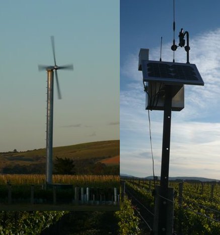 Wetterstation und Windmachine-collage