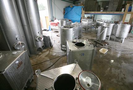 transport tanks in the winery